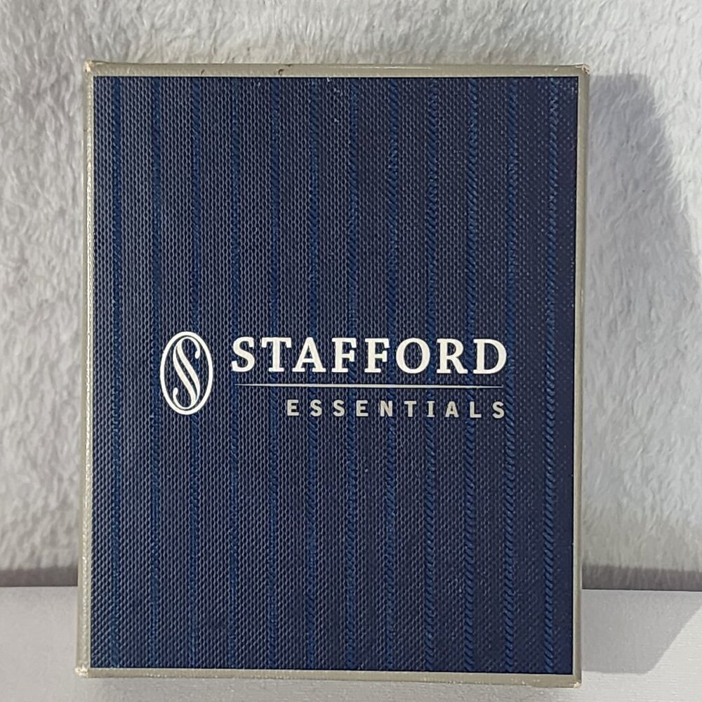 New Men's Stafford Slim Wallet Slimfold Contrasting Canvas Gen Leather Brown NWT - Picture 9 of 11